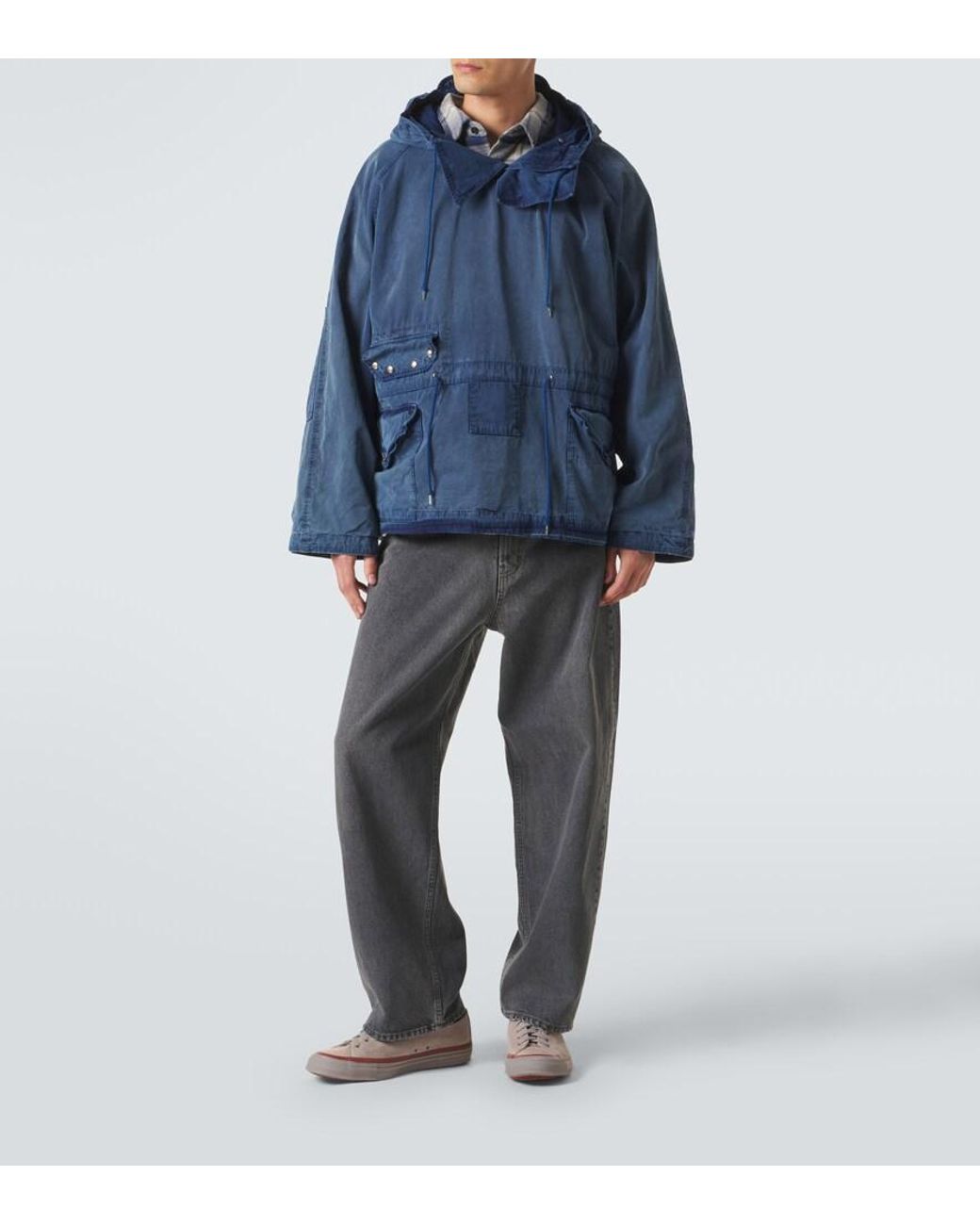 A.PRESSE Blue Cotton Jacket for men