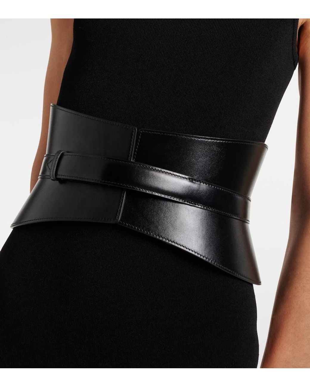 Alaïa Black Leather Corset Belt