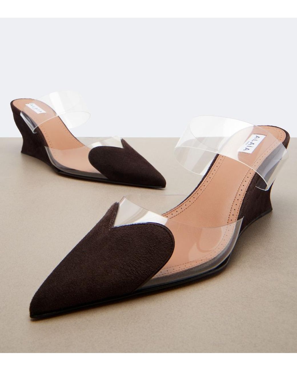 Alaïa Black Le Cour Suede Wedge Mules