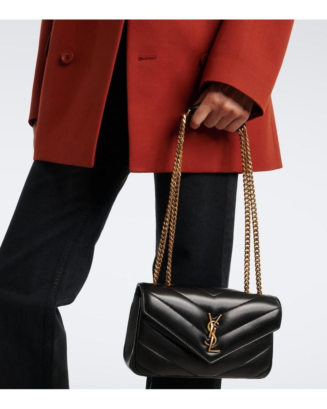 Saint Laurent White Loulou Matelasse Leather Shoulder Bag