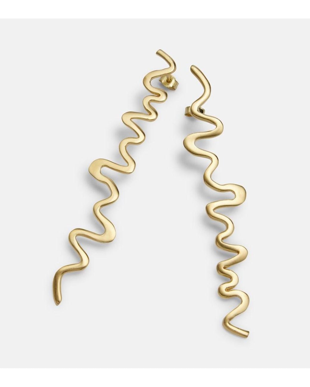 YSSO Metallic Shore 24Kt-Plated Drop Earrings