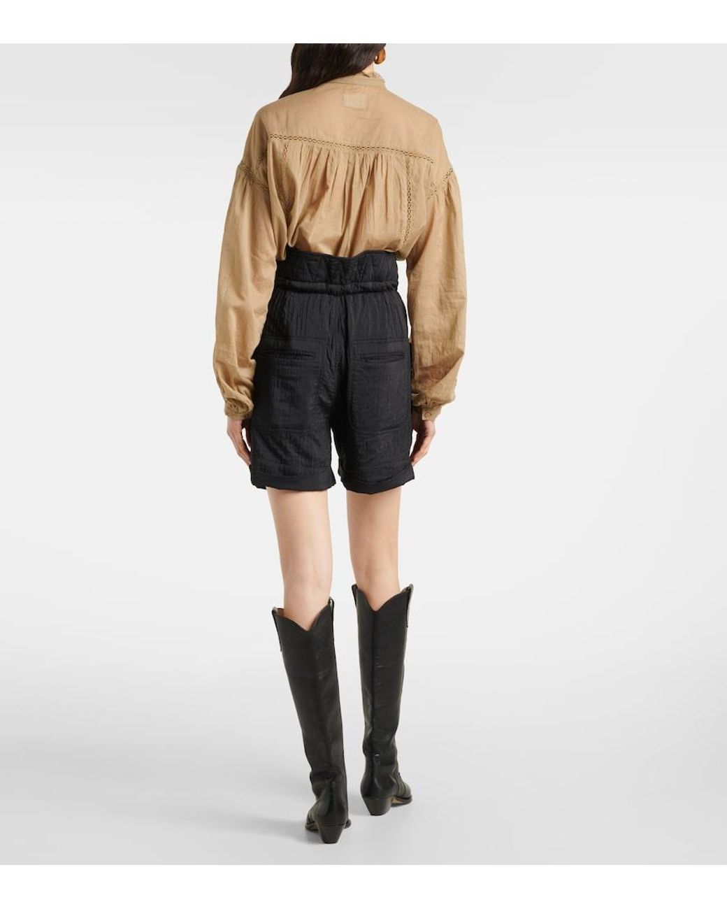 Isabel Marant Black Serin Straight Shorts