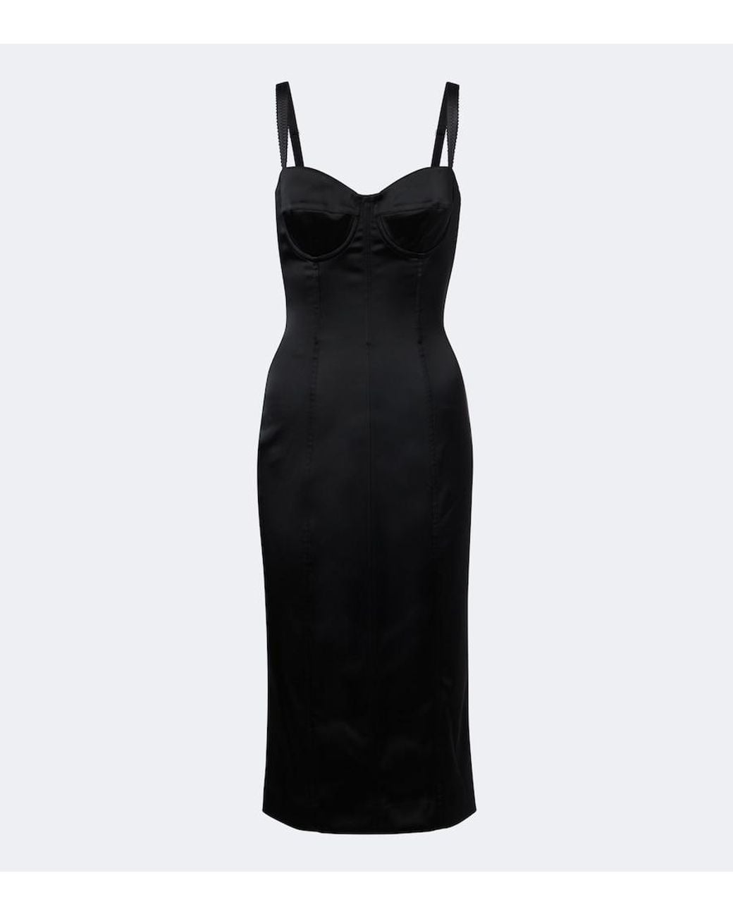 Dolce & Gabbana Black Satin Corset Dress