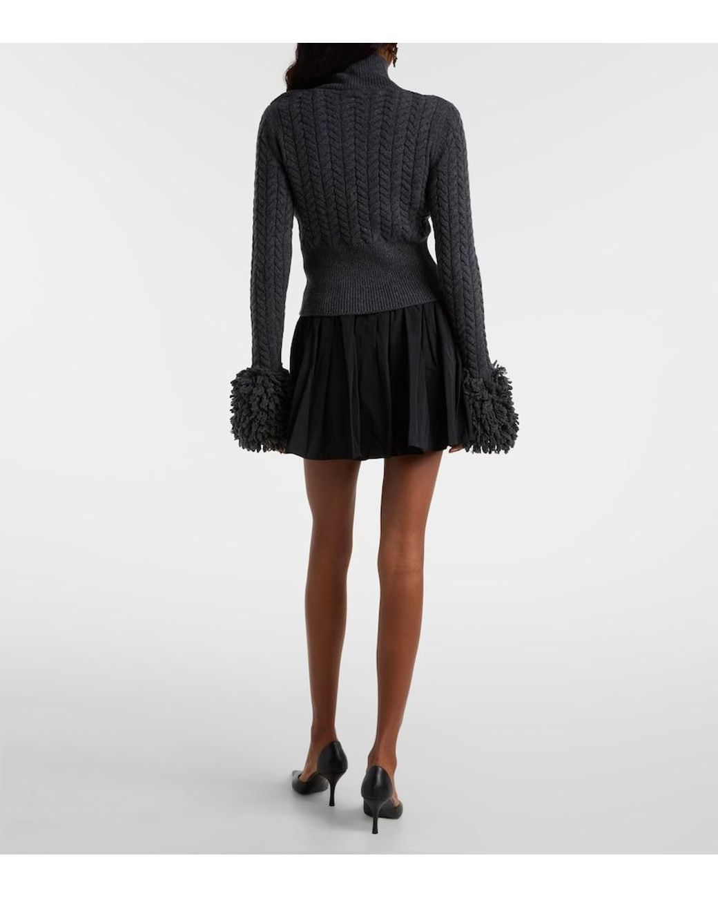 Patou Blue Cable-Knit Wool And Cashmere Sweater
