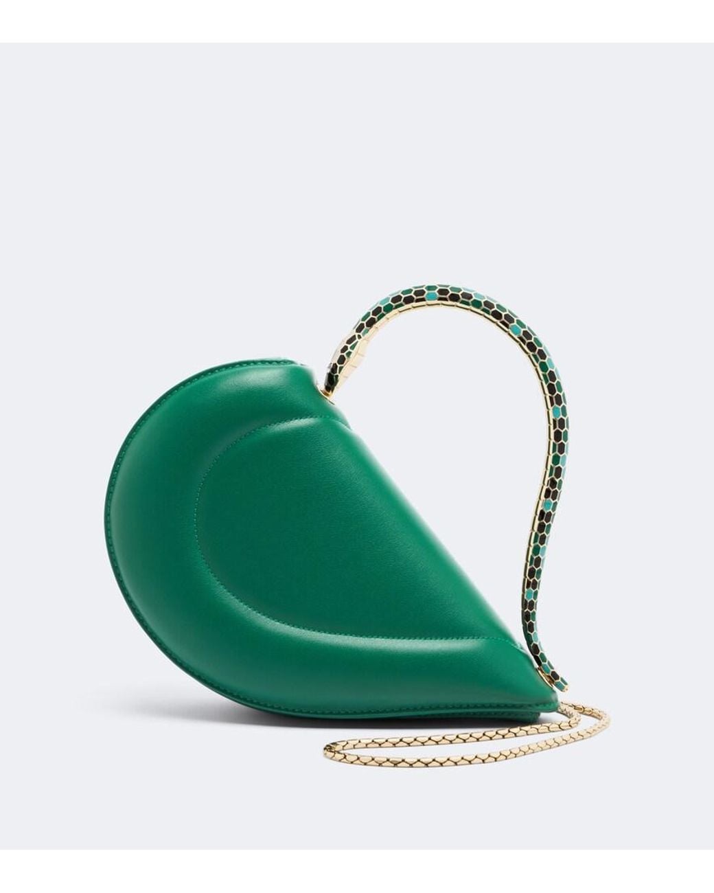 BVLGARI Green Serpenti Cuore 1968 Leather Top-Handle Bag