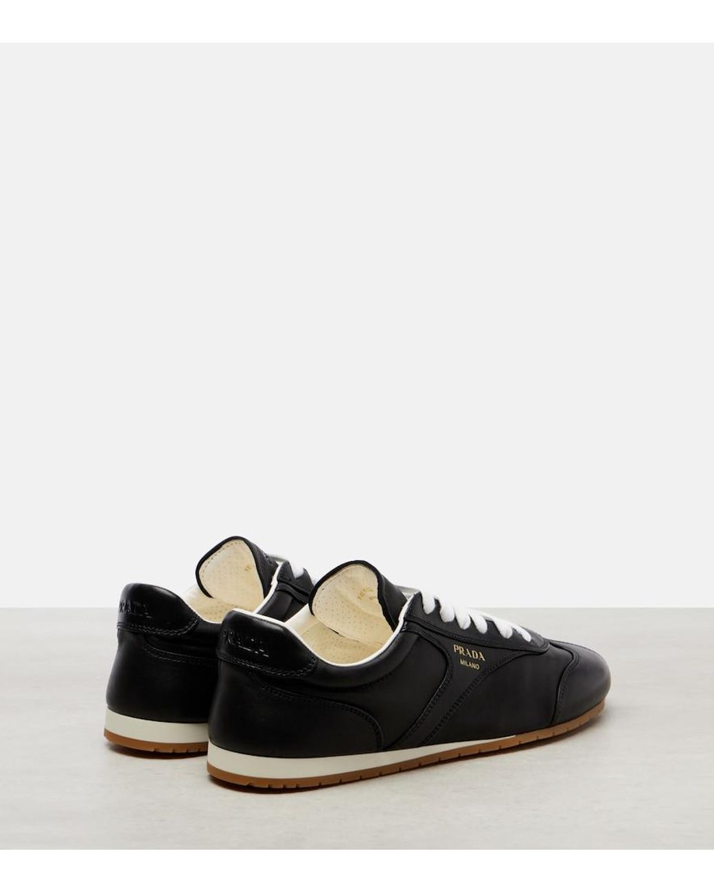 Prada Black Leather Sneakers