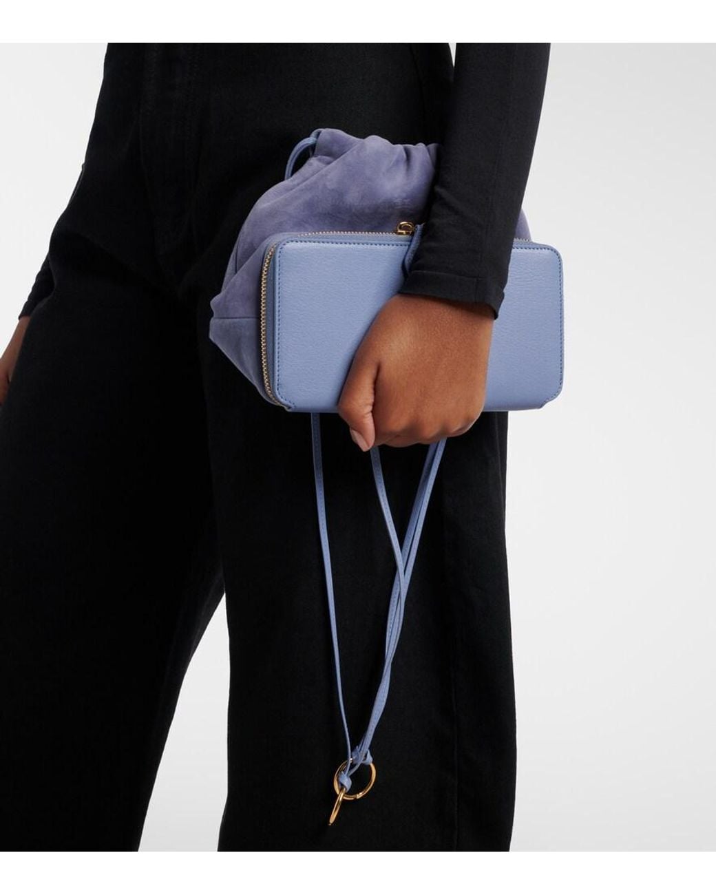 Alaïa Blue Bucket Bag Le Pochon Aus Veloursleder