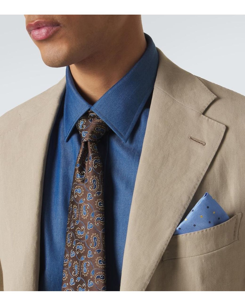 Charvet Gray Silk Paisley Jacquard Tie for men