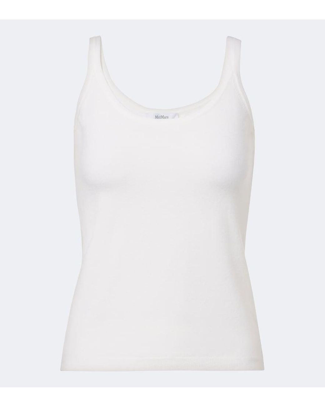Max Mara White Wool-Blend Tank Top