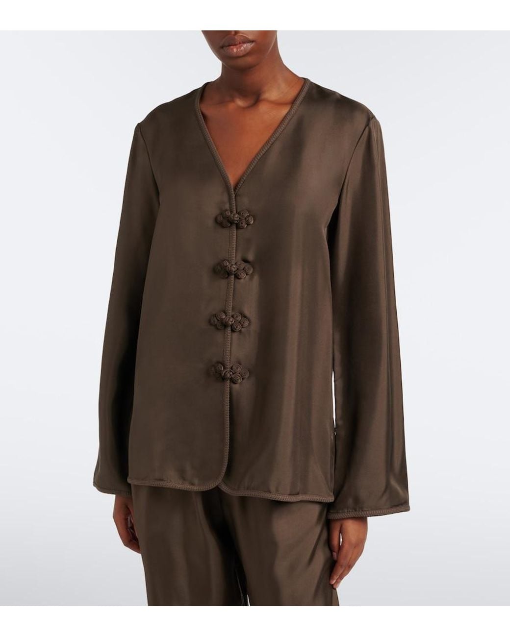 Rohe Brown Oversized Silk Blouse