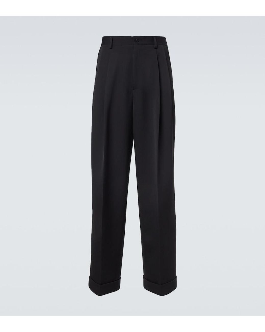 Dolce & Gabbana Black Wool And Silk-Blend Gabardine Suit Pants for men