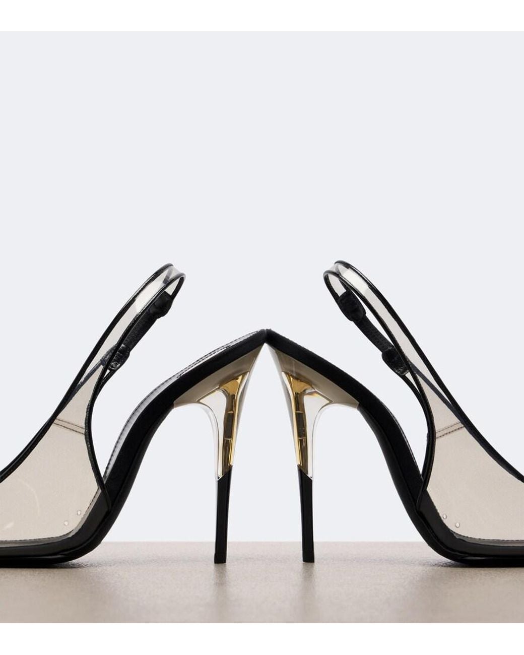 Saint Laurent Black Sibyl Embellished Tpu Slingback Pumps
