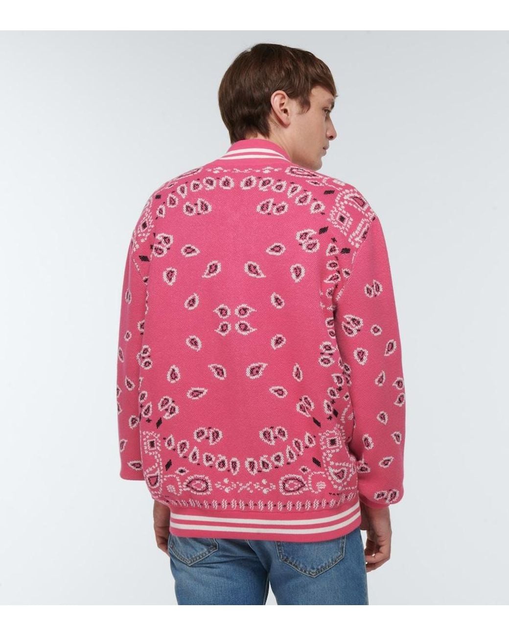 Alanui Pink Bandana Jacquard Cotton Bomber Jacket for men
