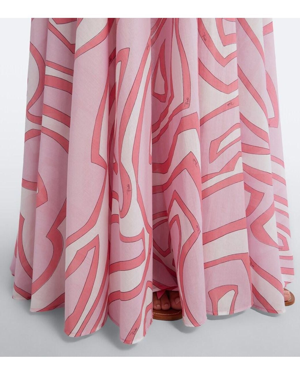 Emilio Pucci Pink Labirinto Cotton Maxi Skirt
