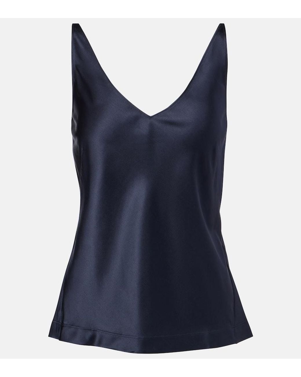 Dorothee Schumacher Blue Sense Of Shine Silk-Blend Satin Top