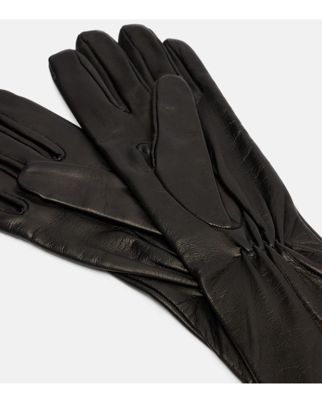 Totême  Black Leather Gloves