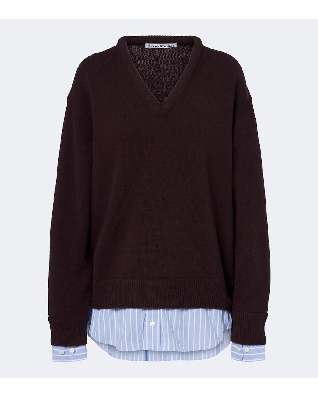 Acne Brown Layered Wool Sweater