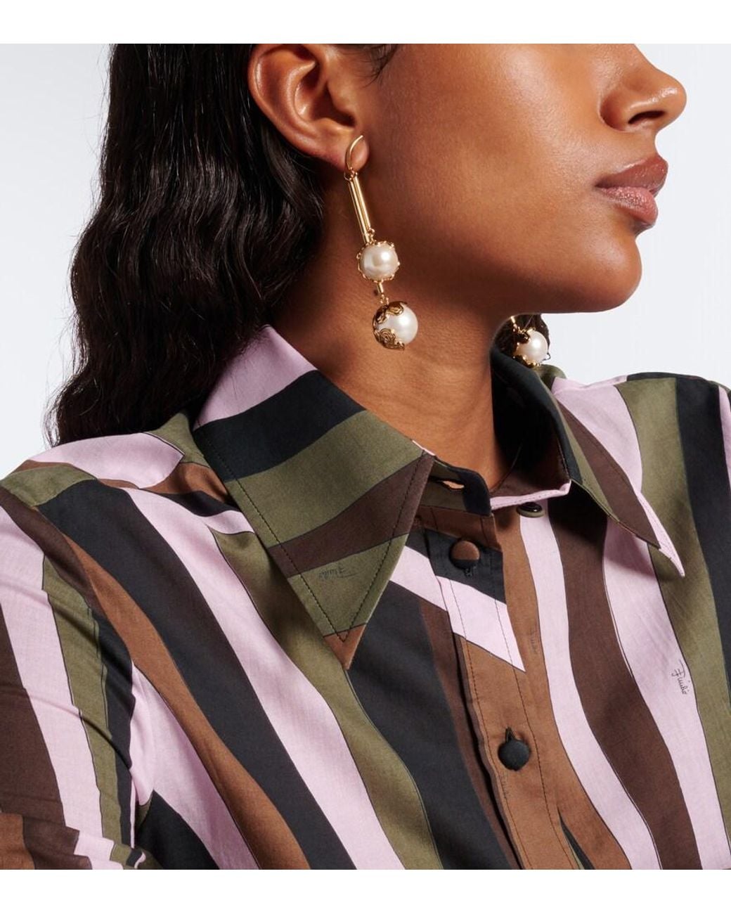 Emilio Pucci White Chandelier Embellished Drop Earrings