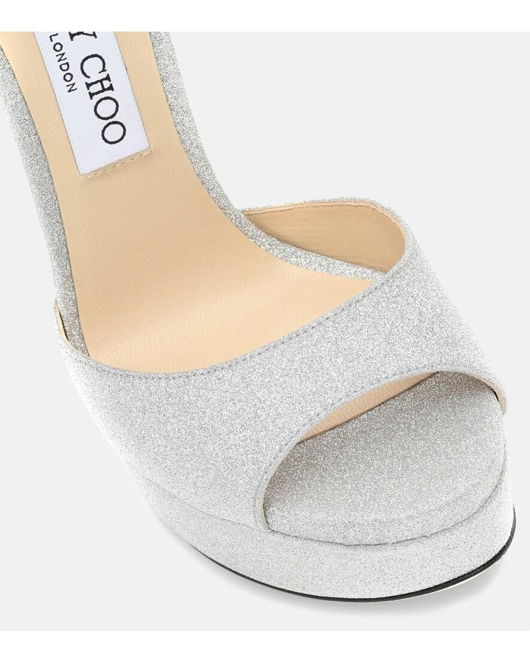 Jimmy Choo Metallic Max 150 Glitter Platform Sandal