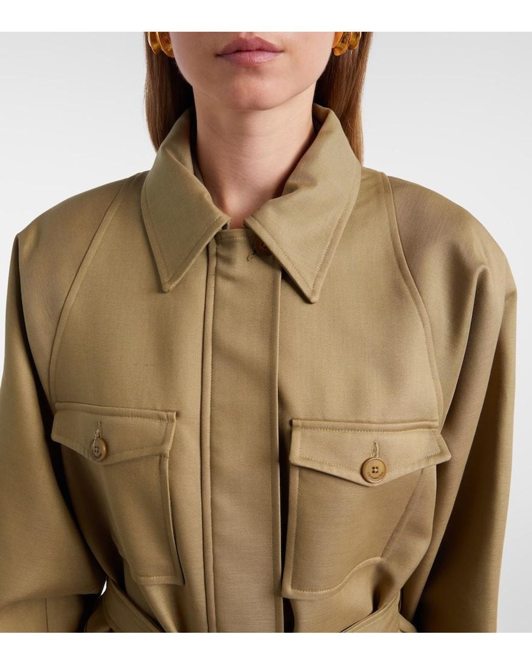 Frankie Shop Green Kelia Belted Padded Jacket