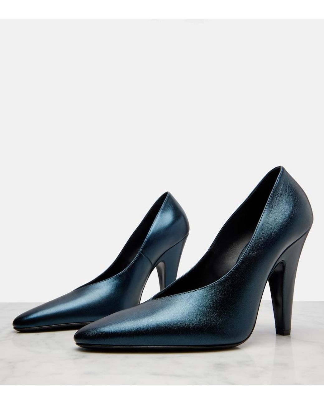 Alaïa Blue Cone Leather Pumps