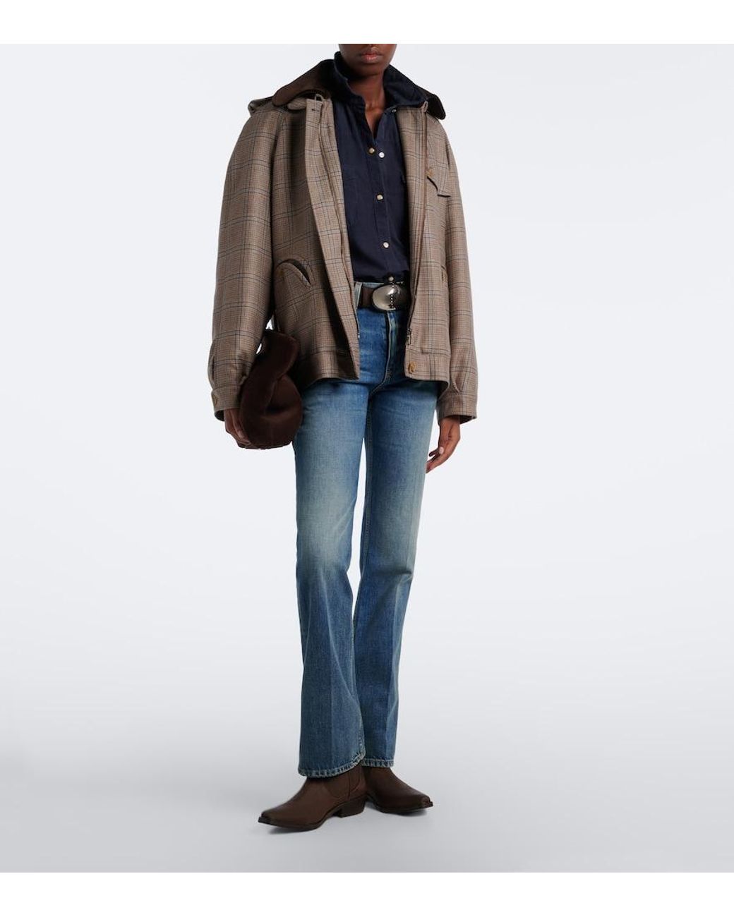 Nili Lotan Blue Travis Cotton Corduroy Shirt