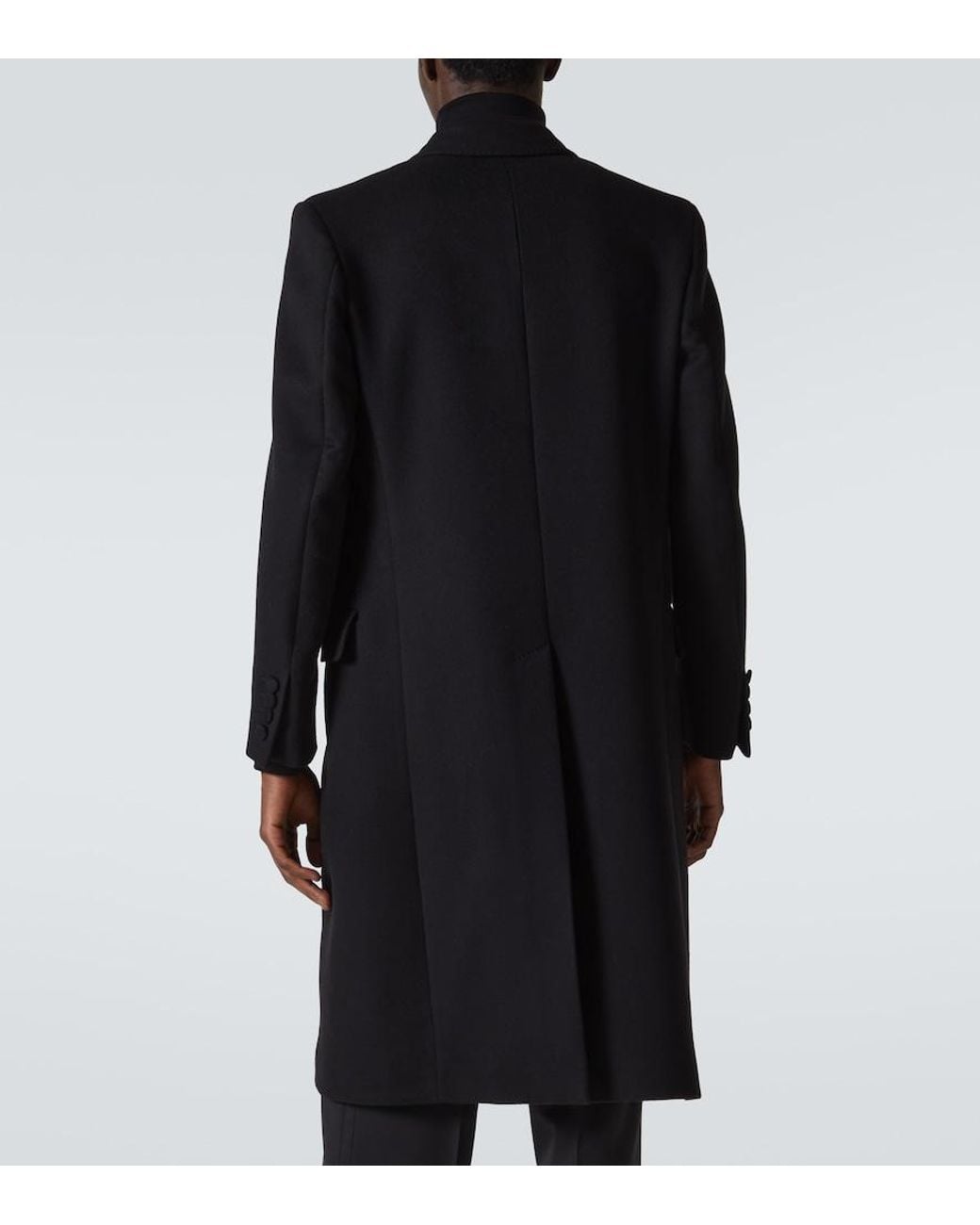 Loro Piana Black Renato Double-Breasted Cashmere Coat for men