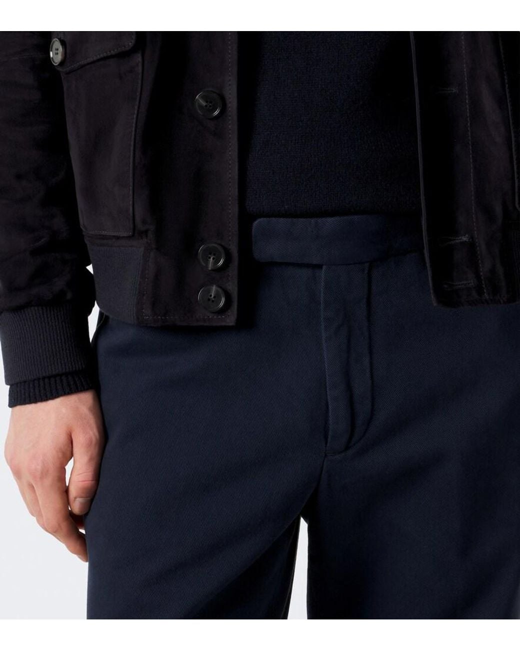 Thom Sweeney Blue Cotton Chinos for men