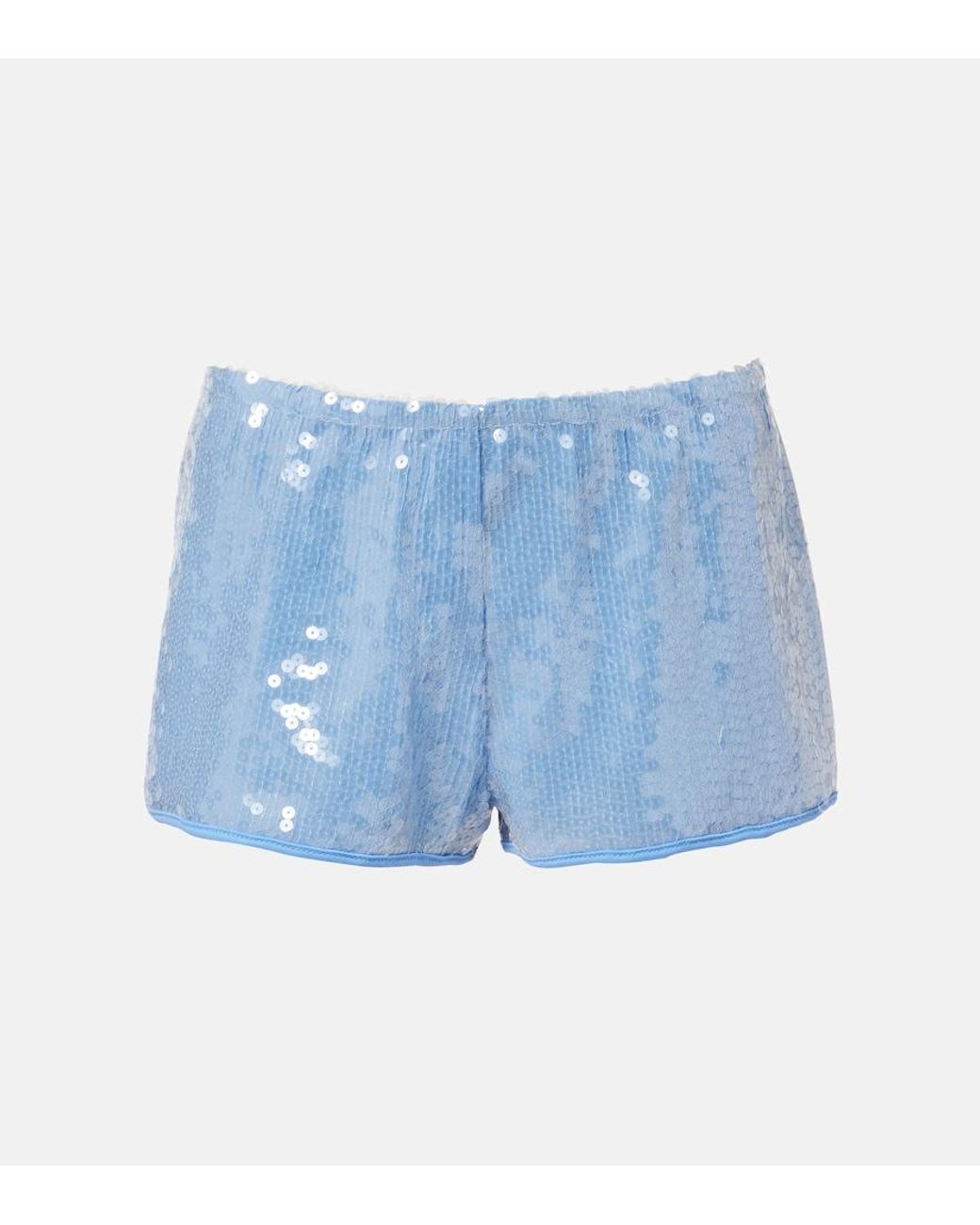 Oseree Blue Sequined Shorts