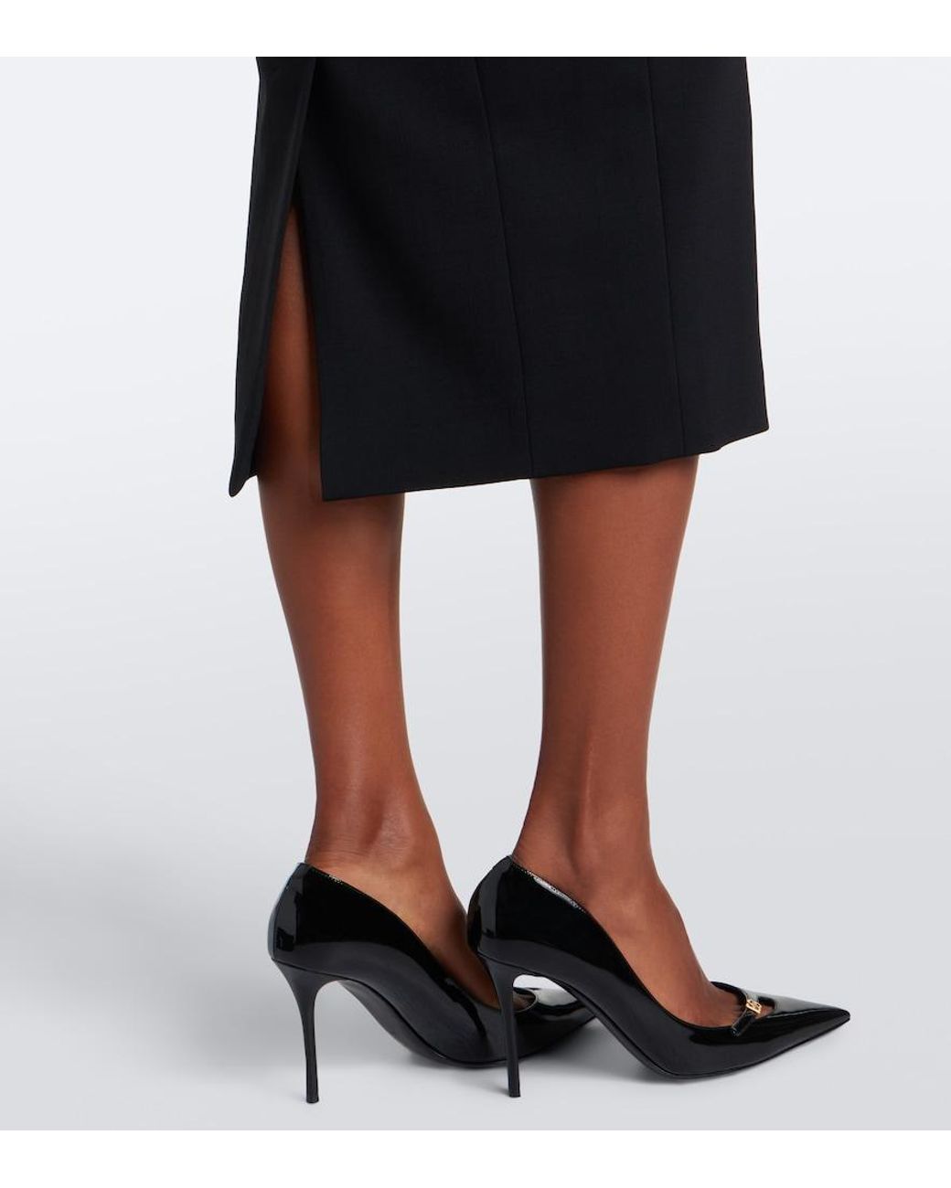 Dolce & Gabbana Black Wool-Blend Pencil Skirt