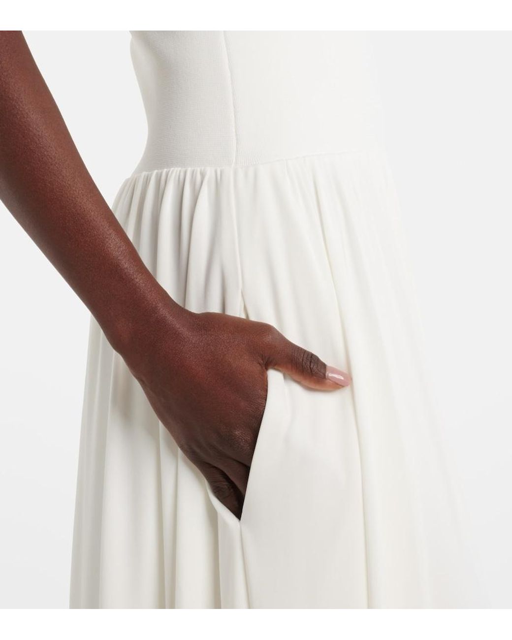 Jonathan Simkhai White Amarantha Draped Jersey Maxi Dress