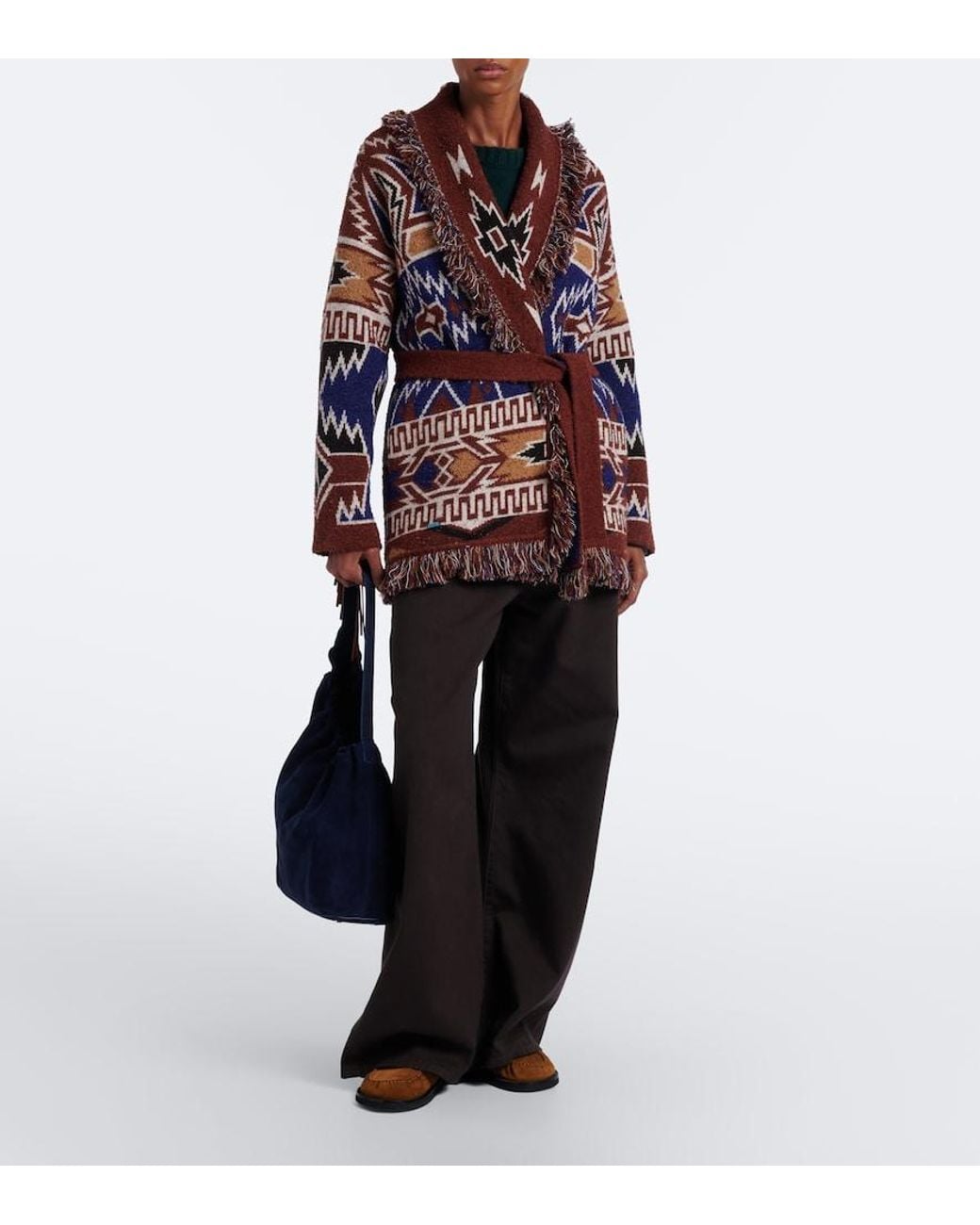 Alanui Brown Amazing Journey Wool-Blend Cardigan
