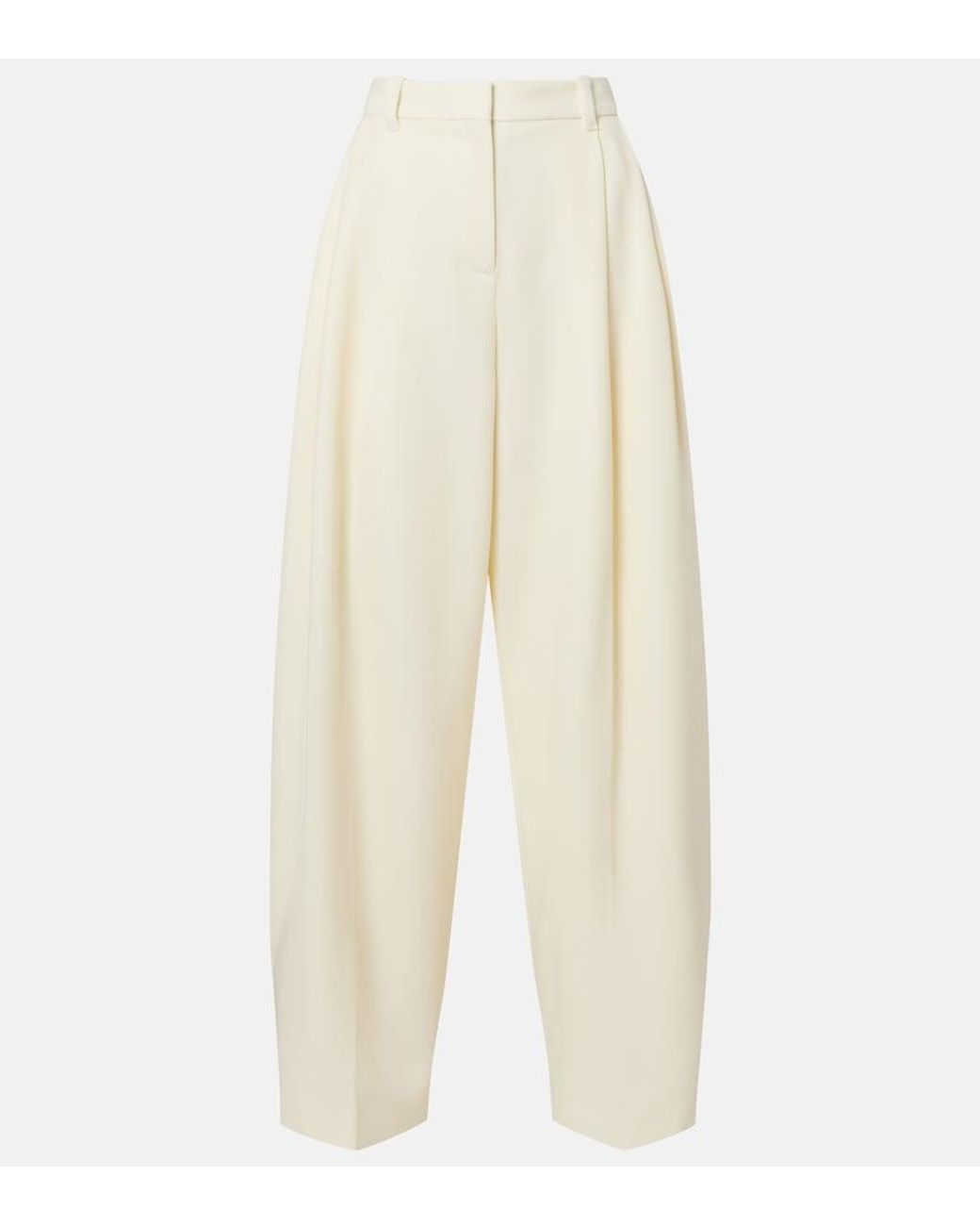 Jacquemus White Virgin Wool Wide-Leg Pants