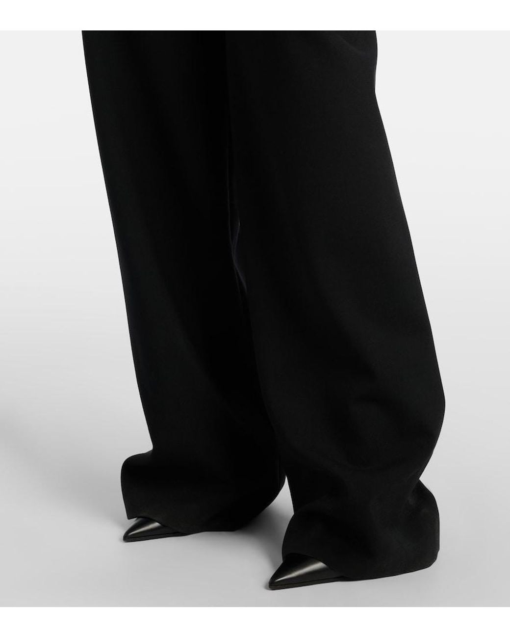 Gucci Black Wool-Blend Straight Pants