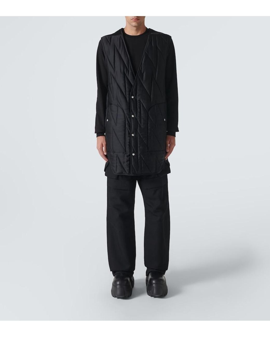 Rick Owens Black Quilted Puffer Vest for men