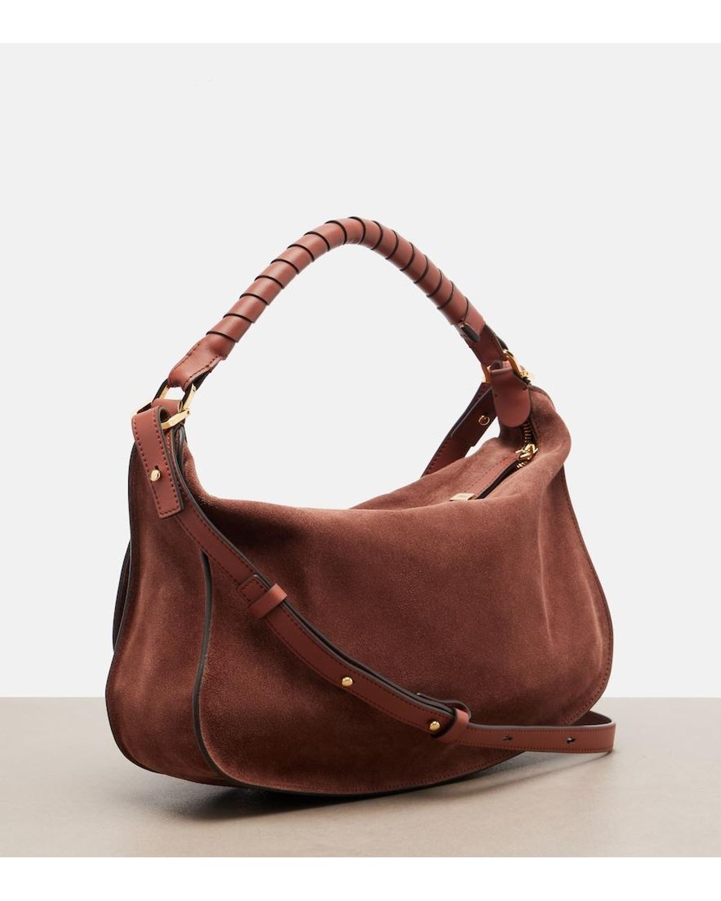 Chloé Brown Marcie Small Suede Shoulder Bag