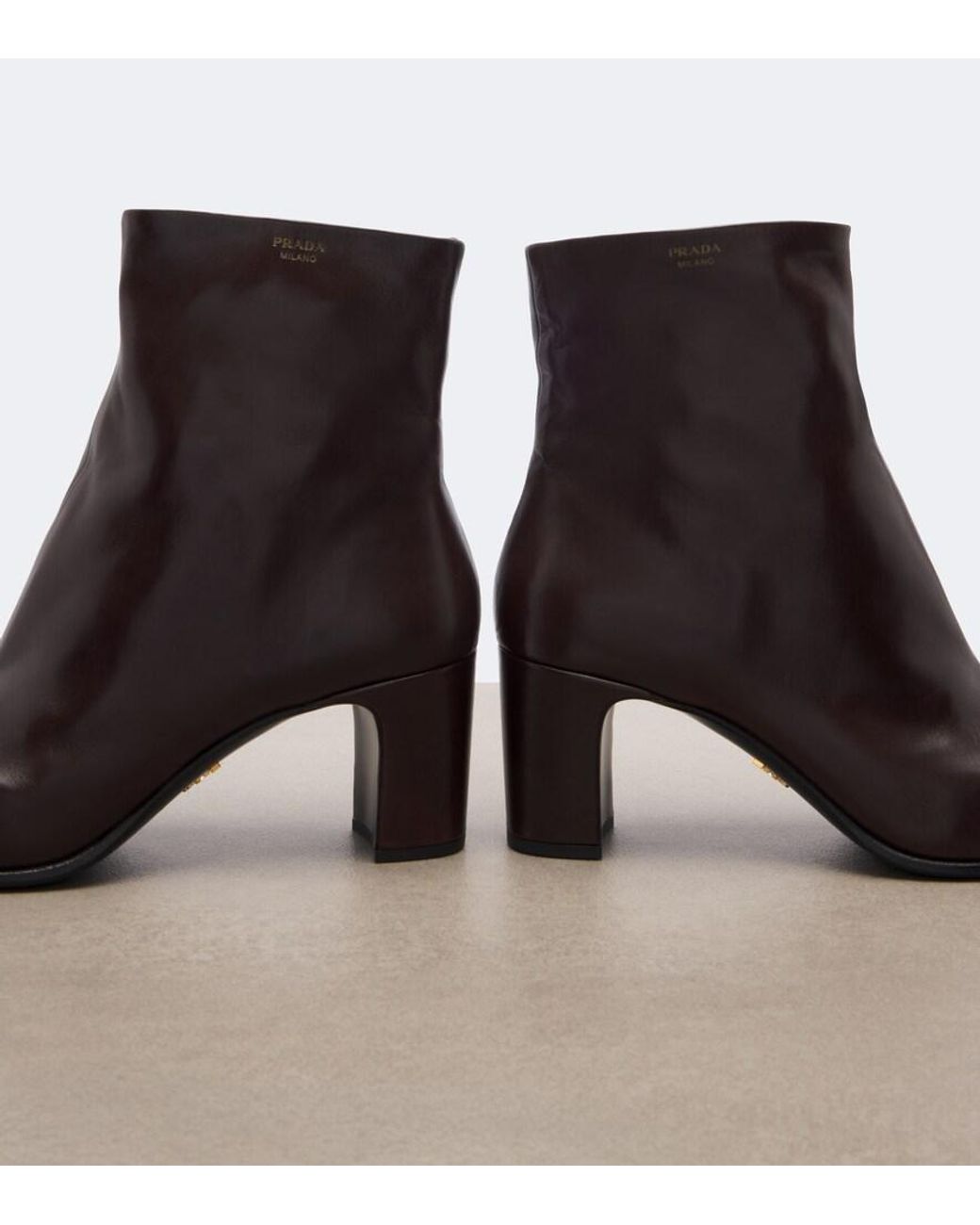 Prada Brown Leather Ankle Boots