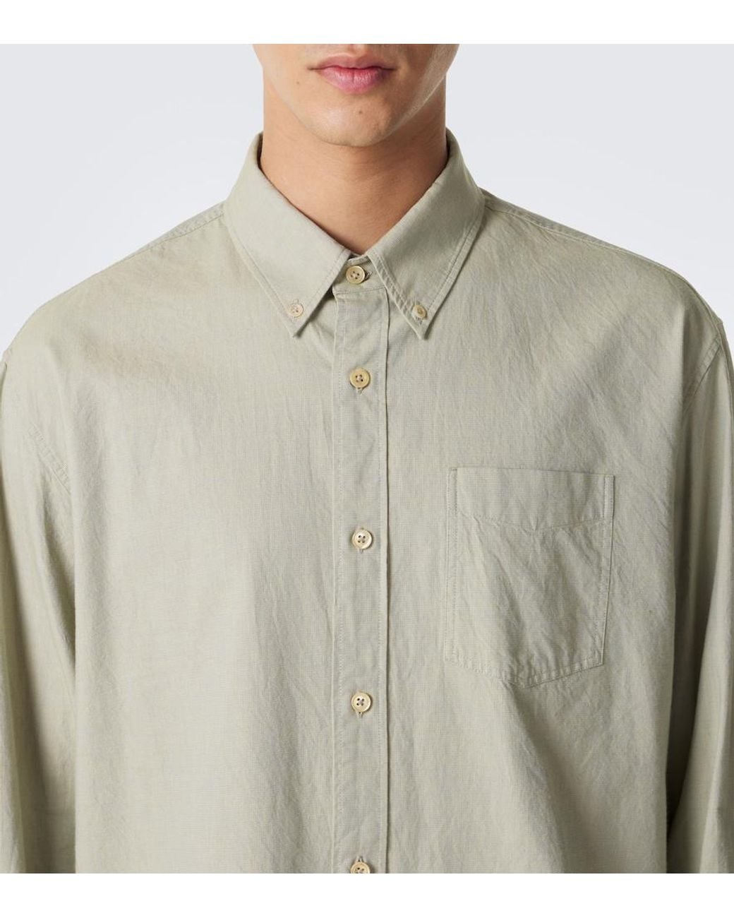 The Row White Pompeo Cotton Chambray Shirt for men