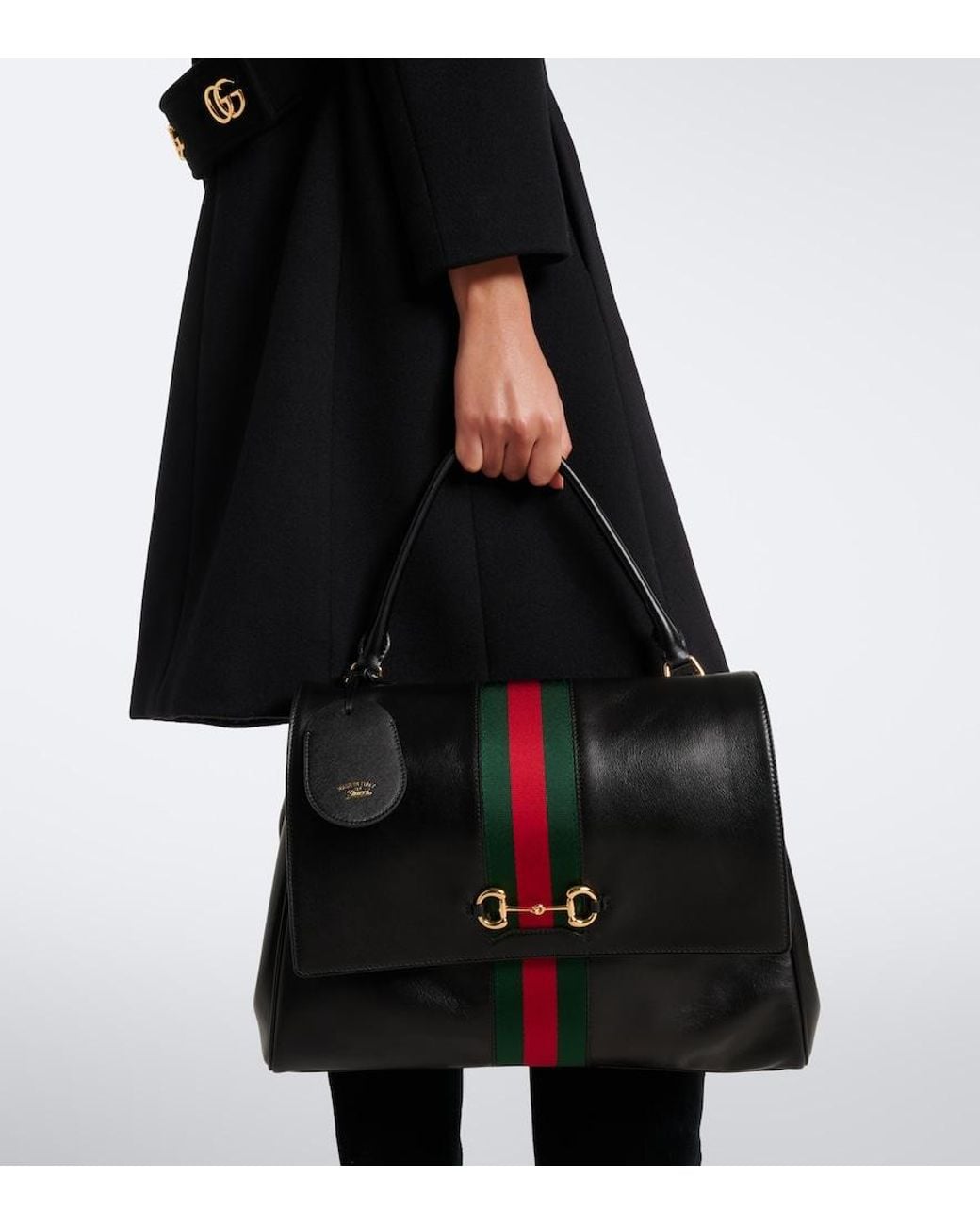 Gucci Black Paparazzo Large Leather Shoulder Bag