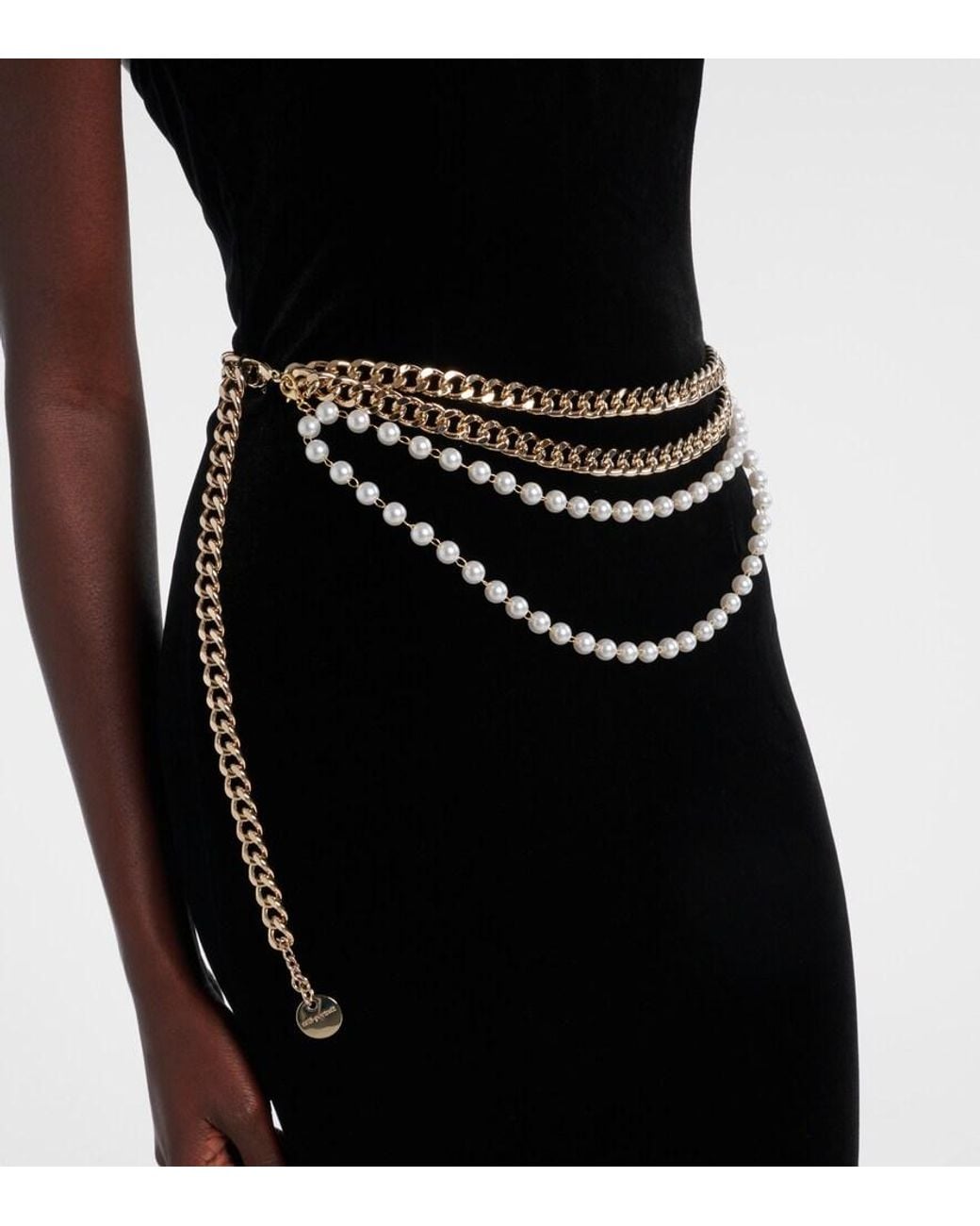 Self-Portrait Black Chain-Detail Corset Gown