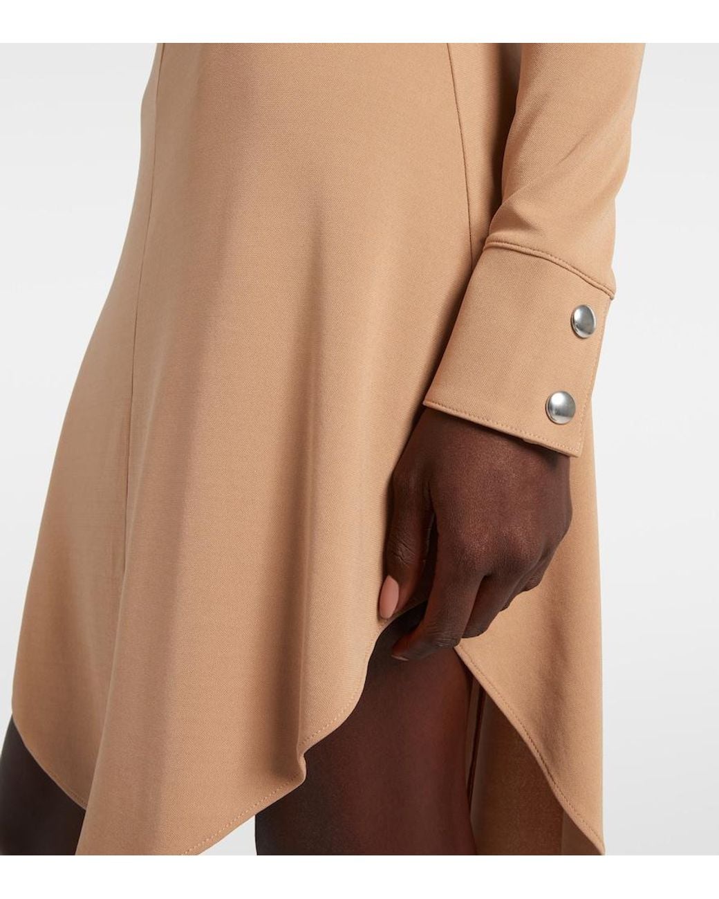 Courreges Natural Biker Crepe Jersey Minidress