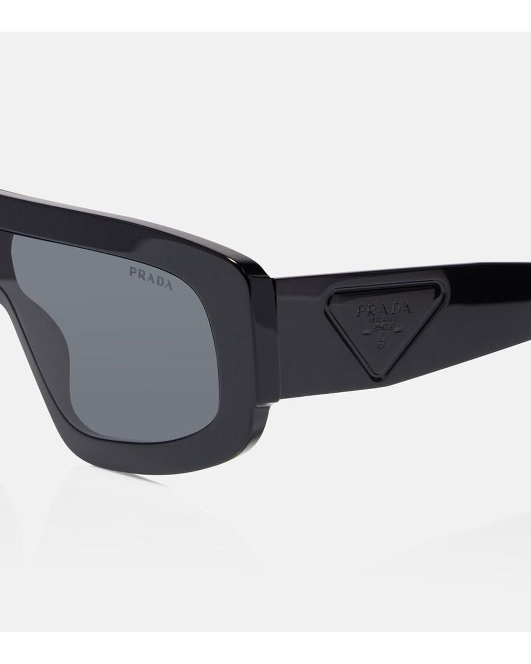 Prada Gray Logo Shield Sunglasses
