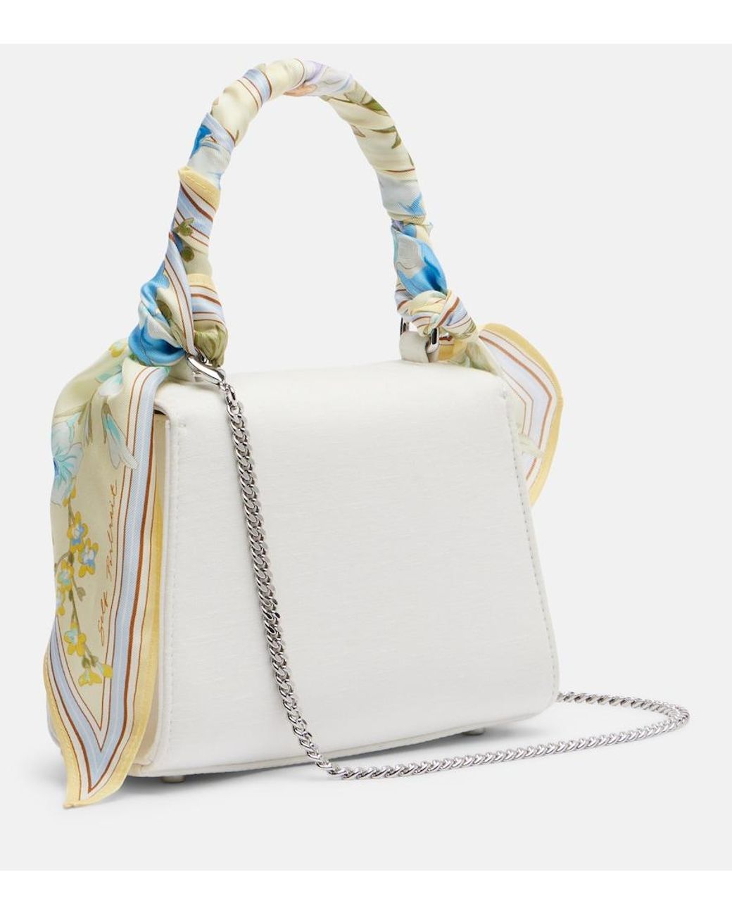 Self-Portrait White Bow Embroidered Top-Handle Bag