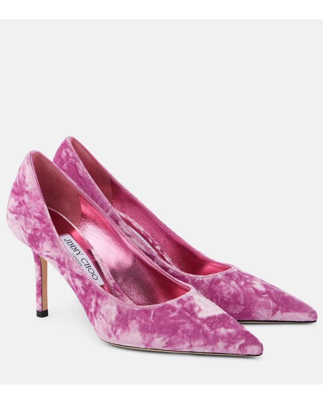 Jimmy Choo Pink Love 85 Velvet Pumps