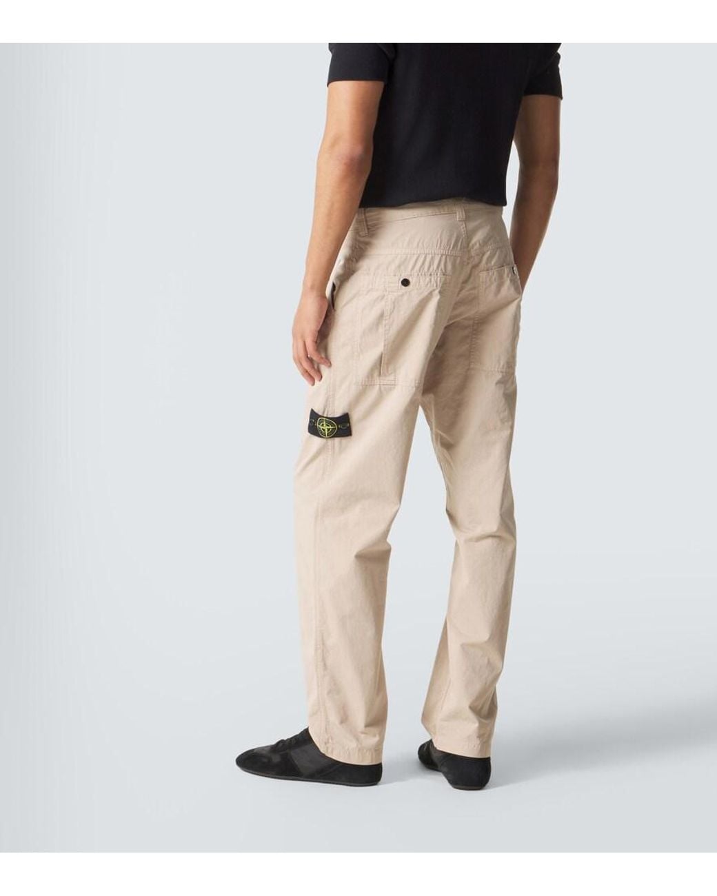 Stone Island Natural Compass Cotton Straight Pants for men