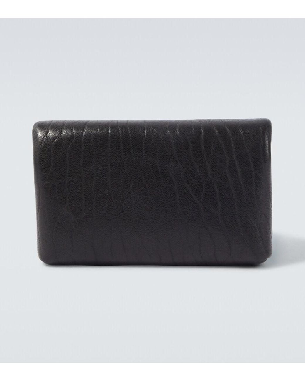 Saint Laurent Black Cassandre Leather Wallet for men