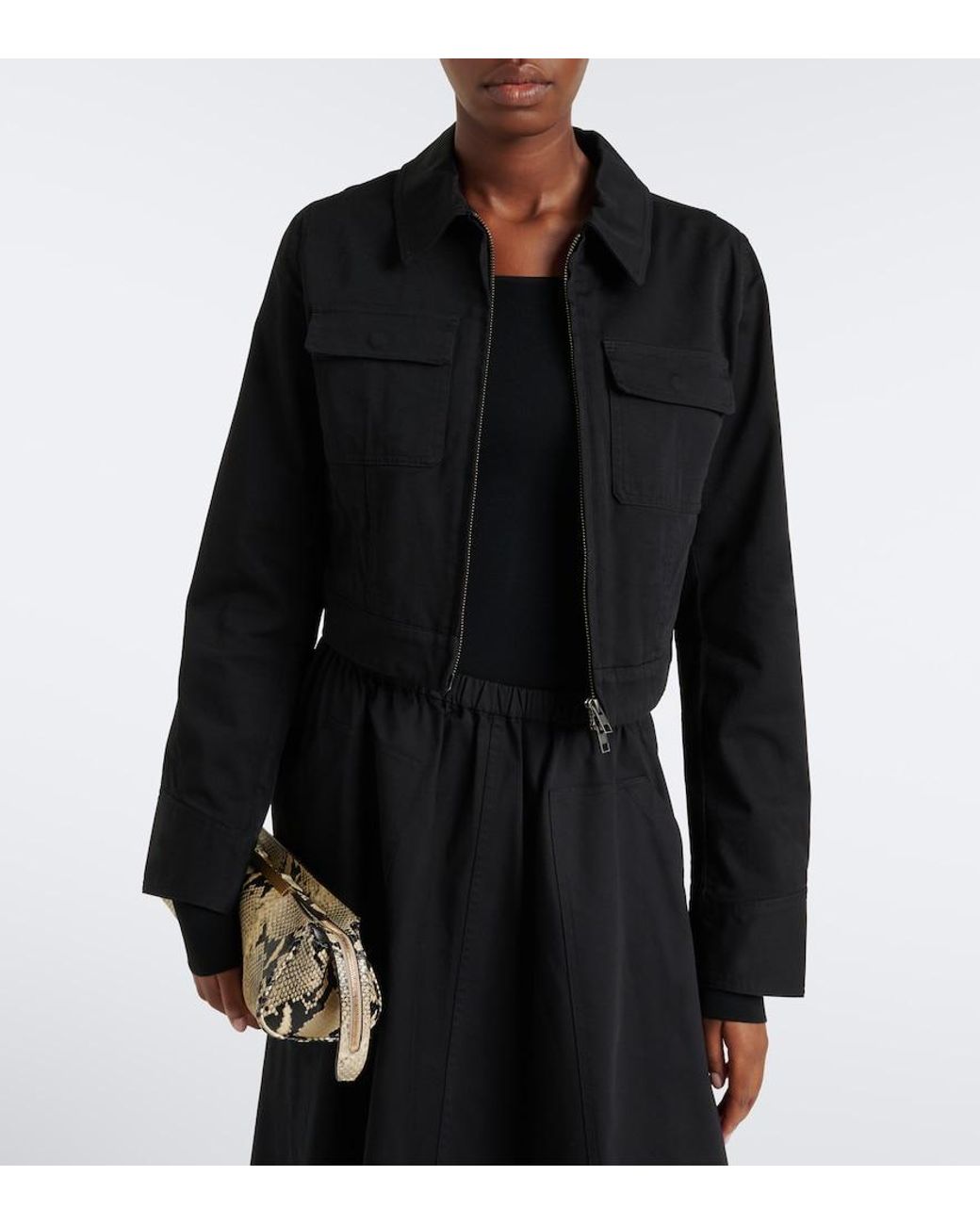 Chaqueta Cropped De Algodon Vince de color Black