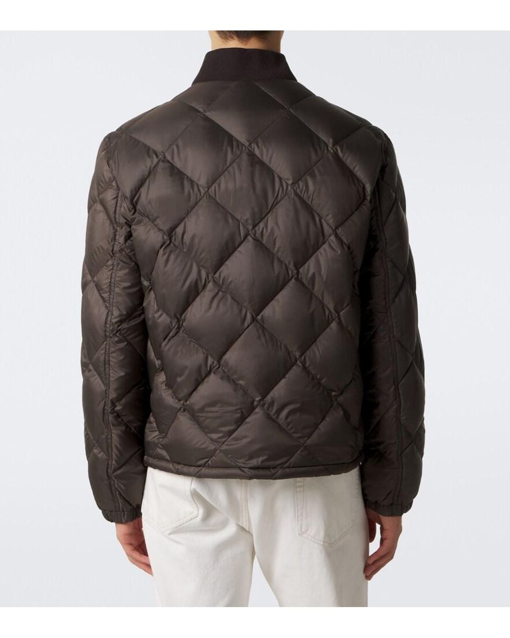 Prada Gray Quilted Down Jacket for men