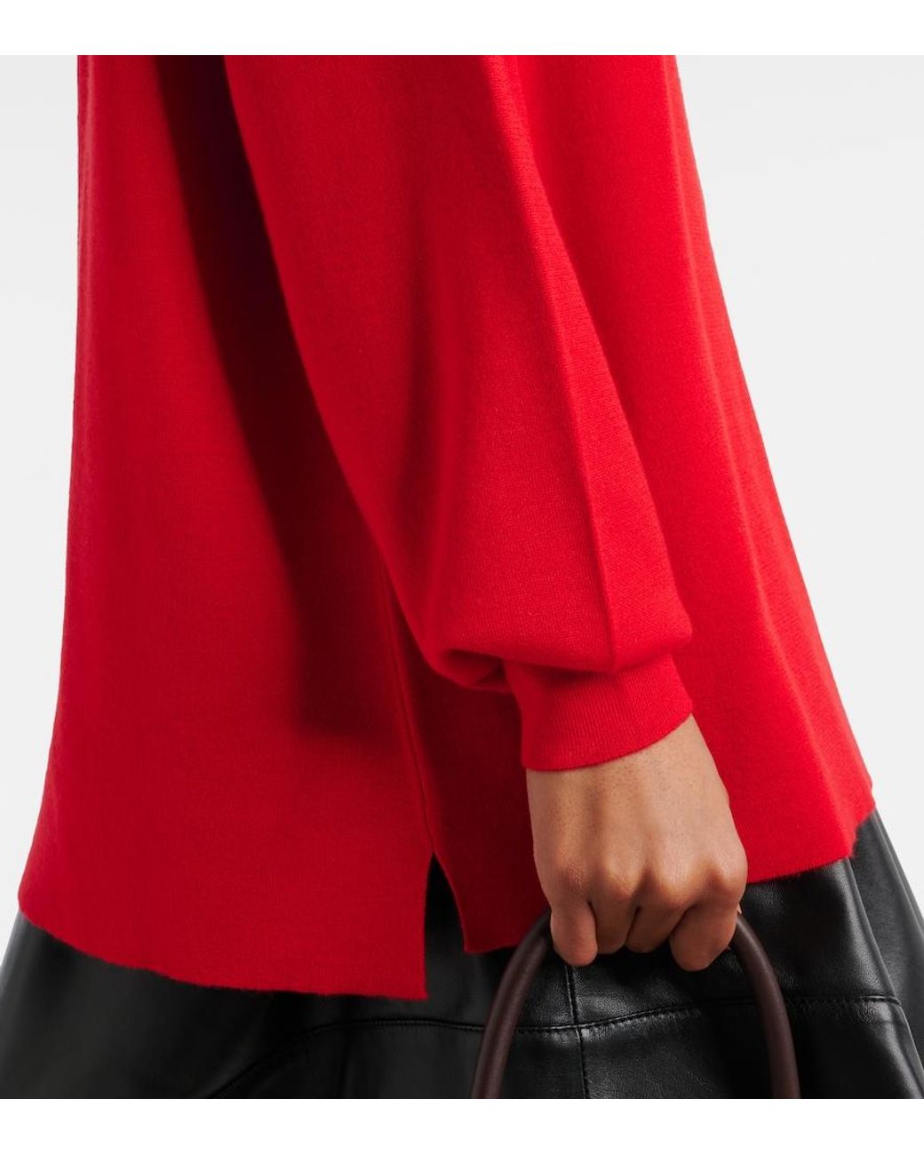 Loewe Red Double L Cashmere-Blend Polo Sweater