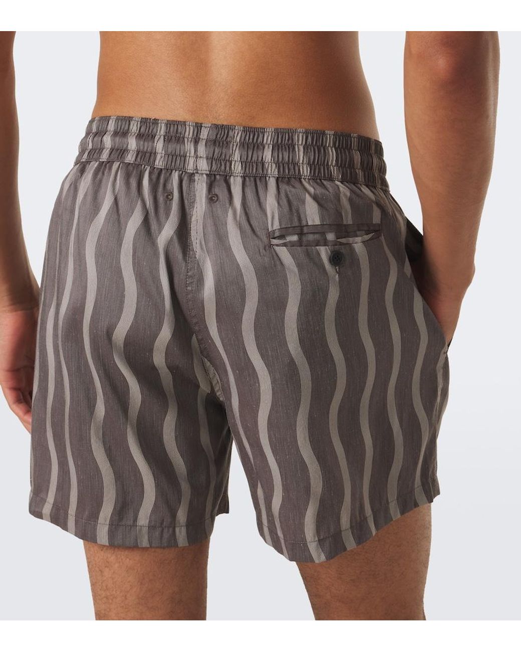 Frescobol Carioca Gray Rio Printed Swim Trunks for men